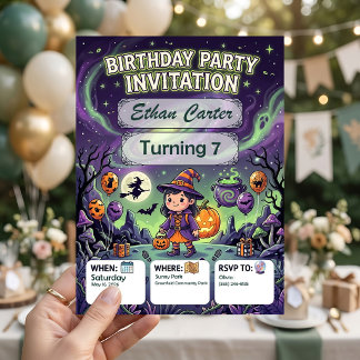 Invitation d'anniversaire Halloween, personnalisab