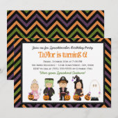Invitation d'anniversaire Halloween pour costume d (Devant / Derrière)