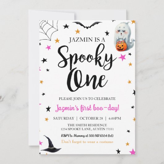 Invitation d'anniversaire Halloween pour le premie (Devant)