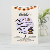 Invitation d'anniversaire Halloween pour les enfan (Debout devant)