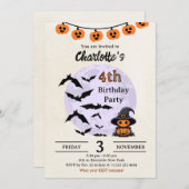 Invitation d'anniversaire Halloween pour les enfan (Devant / Derrière)