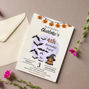 Invitation d'anniversaire Halloween pour les enfan