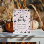 Invitation d'anniversaire Halloween rose effrayant
