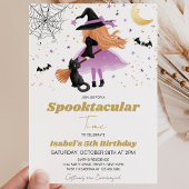 Invitation d'anniversaire Halloween Sorcière Viole