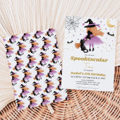 Invitation d'anniversaire Halloween Sorcière Viole