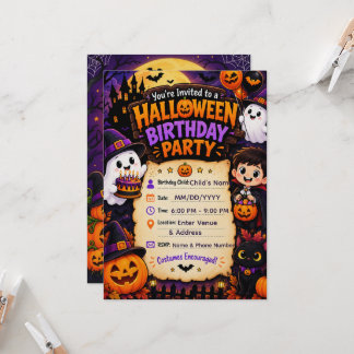 Invitation d'anniversaire Halloween | Spooky Hallo