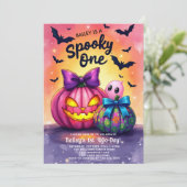 Invitation d'anniversaire Halloween Spooky One (Debout devant)