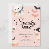Invitation d'anniversaire Halloween Spooky One 1er (Devant)