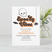 Invitation d'anniversaire Halloween Spooky Vibes (Debout devant)