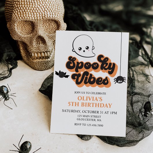 Invitation d'anniversaire Halloween Spooky Vibes
