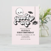 Invitation d'anniversaire Halloween un an effrayan (Debout devant)