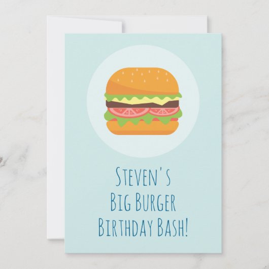 Invitation d'anniversaire Hamburger (Devant)