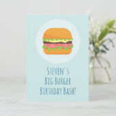 Invitation d'anniversaire Hamburger (Debout devant)