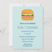 Invitation d'anniversaire Hamburger (Dos)