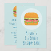 Invitation d'anniversaire Hamburger (Devant / Derrière)