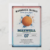 Invitation d'anniversaire Handball Mania (Devant)