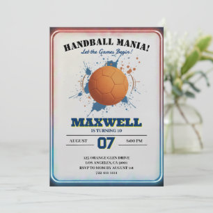 Invitation d'anniversaire Handball Mania