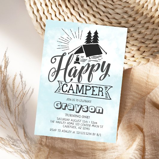 Invitation d'anniversaire Happy Camper