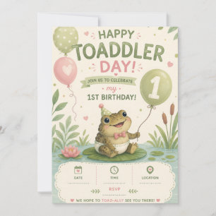 Invitation d'anniversaire Happy Toaddler Jour 1