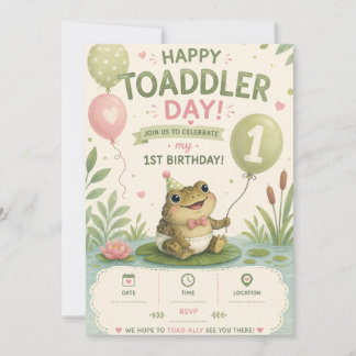 Invitation d'anniversaire Happy Toaddler Jour 1