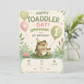 Invitation d'anniversaire Happy Toaddler Jour 1 (Debout devant)