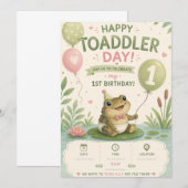 Invitation d'anniversaire Happy Toaddler Jour 1 (Devant / Derrière)