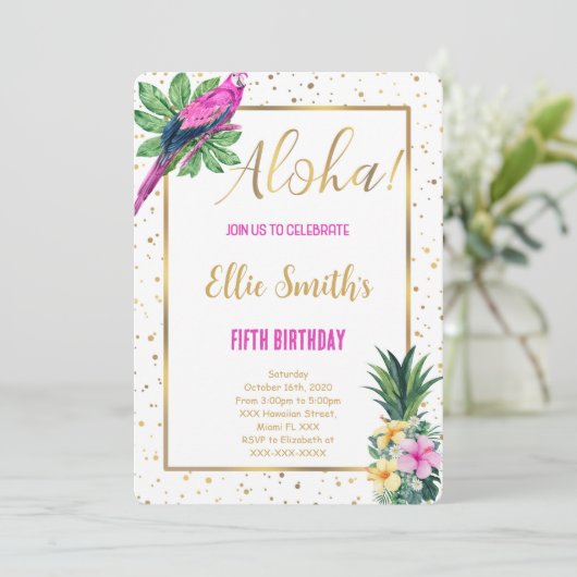 Invitation d'anniversaire hawaïenne (Debout devant)