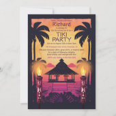 Invitation d'anniversaire hawaïenne Tiki colorée (Devant)