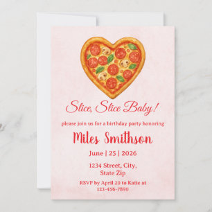 Invitation d'anniversaire Heart Pizza Carreaux R