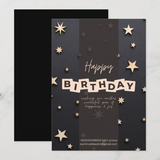 Invitation d'anniversaire heureuse édition able  (Devant / Derrière)