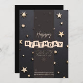 Invitation d'anniversaire heureuse modifiable  (Devant / Derrière)