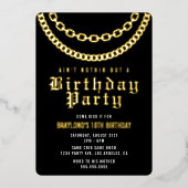 Invitation d'anniversaire Hip Hop avec feuille d'o (Recto)