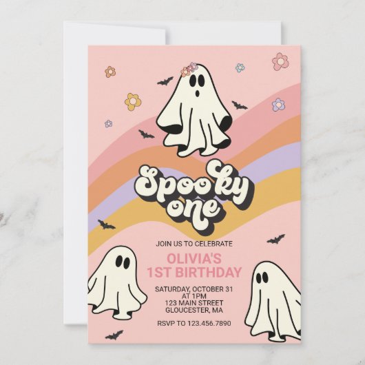 Invitation d'anniversaire Hippie Halloween Spooky (Devant)
