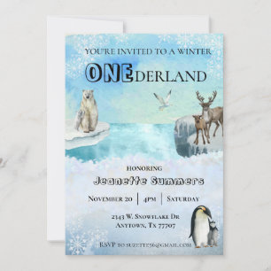 Invitation d'anniversaire hiver animal arctique 1 