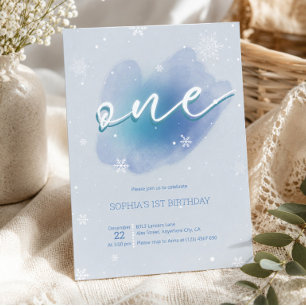 Invitation d'anniversaire hivernal 1ère année gelé