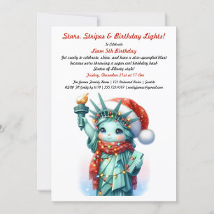 Invitation d'anniversaire hivernal patriotique