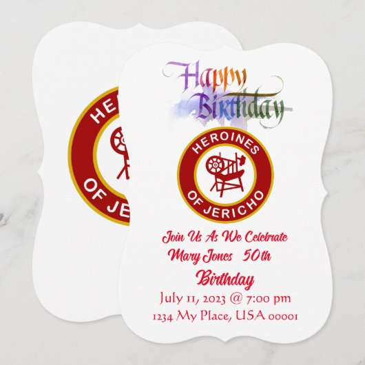 Invitation d'anniversaire HOJ (Devant / Derrière)