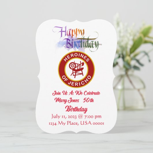 Invitation d'anniversaire HOJ (Debout devant)