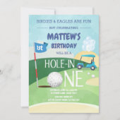 Invitation d'anniversaire Hole In One Golf Let's P (Devant)