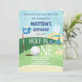 Invitation d'anniversaire Hole In One Golf Let's P (Debout devant)