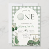 Invitation d'anniversaire Hole in One Golf Premier (Devant)