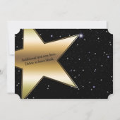 Invitation d'anniversaire Hollywood Noir & Or avec (Dos)