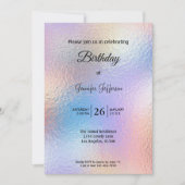 Invitation d'anniversaire holographique moderne (Devant)