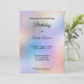 Invitation d'anniversaire holographique moderne (Debout devant)