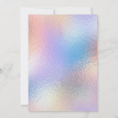 Invitation d'anniversaire holographique moderne (Dos)