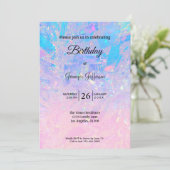 Invitation d'anniversaire holographique moderne (Debout devant)