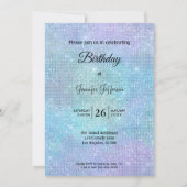 Invitation d'anniversaire holographique moderne (Devant)