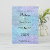 Invitation d'anniversaire holographique moderne (Debout devant)