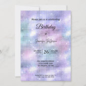 Invitation d'anniversaire holographique moderne (Devant)