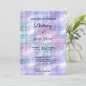 Invitation d'anniversaire holographique moderne (Debout devant)